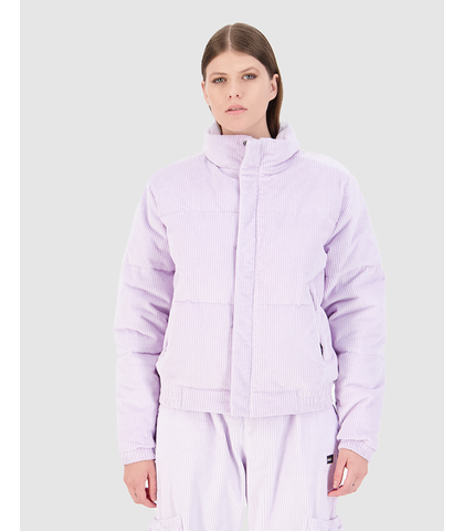 HUFFER LADIES COMFORT CORD TRACK PUFFER JACKET - LILAC