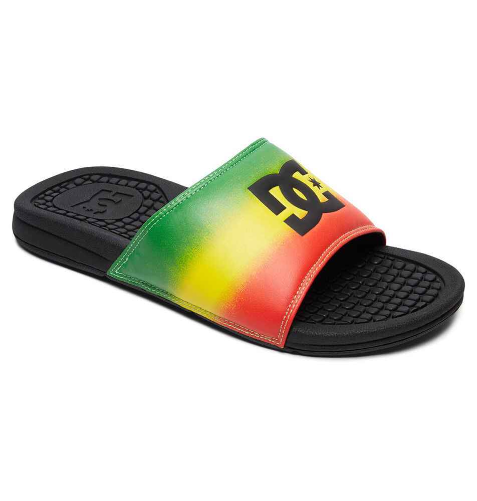 DC BOLSA SLIDE RASTA Footwear Slides Sequence Surf Shop DC S18