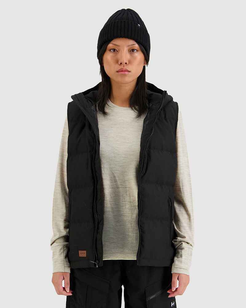 HUFFER LADIES CLASSIC DOWN PUFFER VEST BLACK WomensTop Sequence