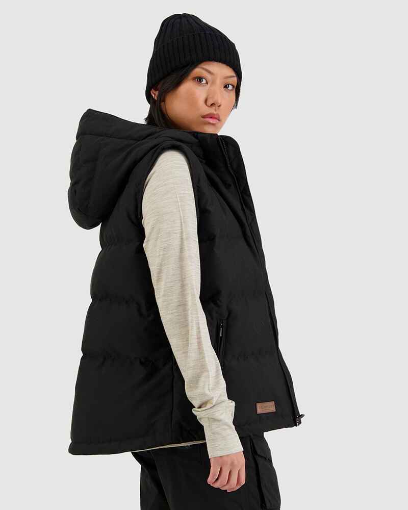 HUFFER LADIES CLASSIC DOWN PUFFER VEST BLACK WomensTop Sequence