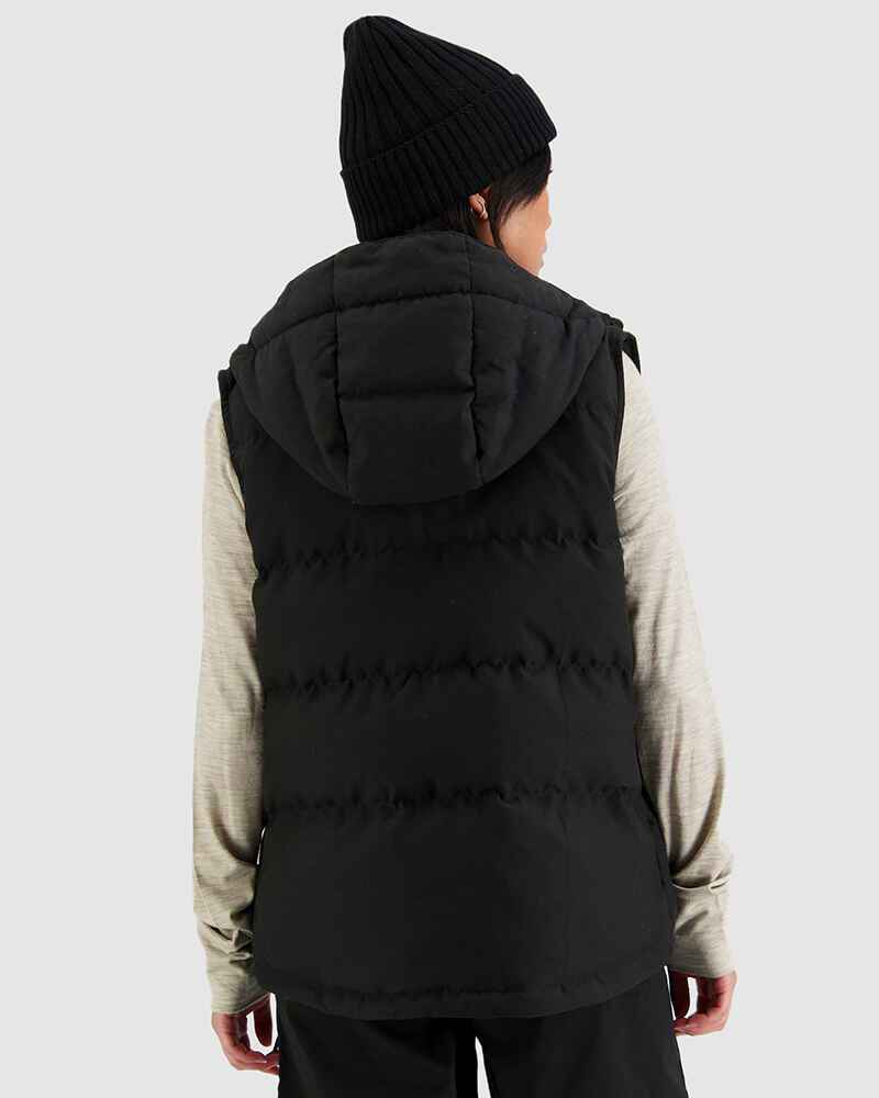 HUFFER LADIES CLASSIC DOWN PUFFER VEST BLACK WomensTop Sequence