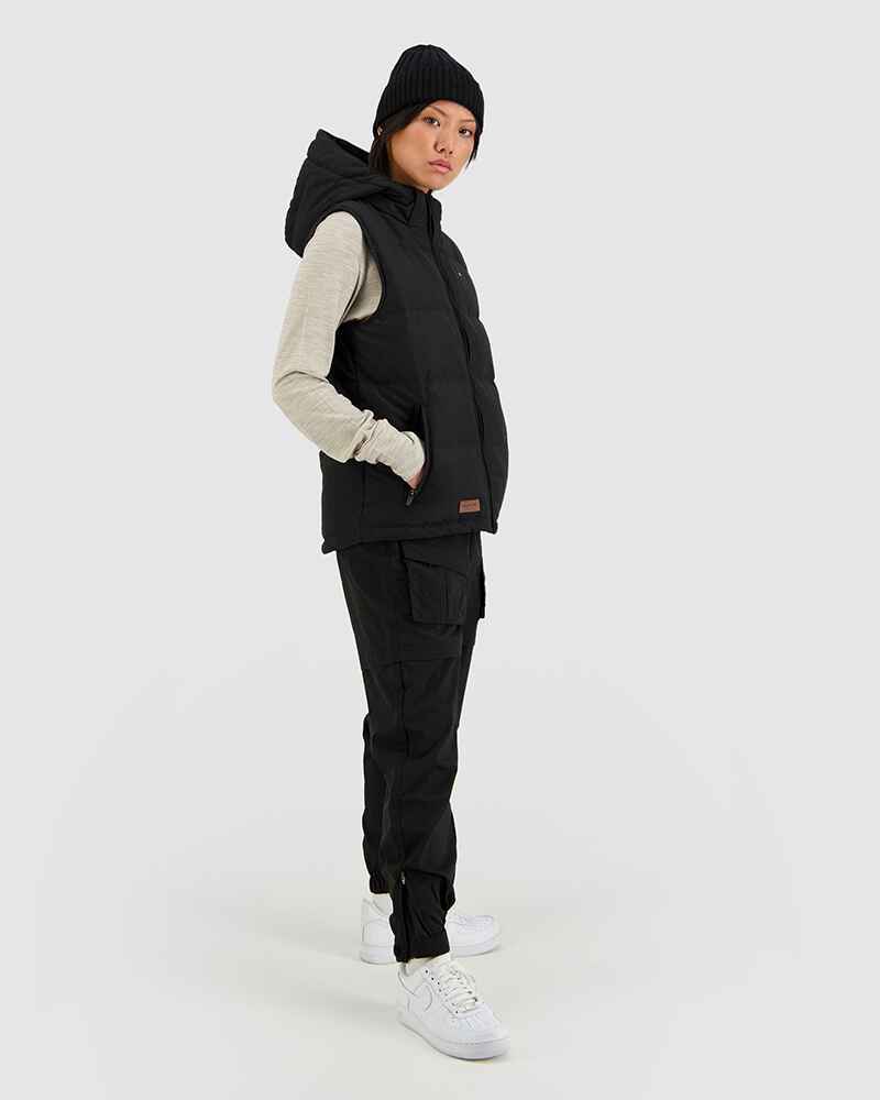 HUFFER LADIES CLASSIC DOWN PUFFER VEST BLACK WomensTop Sequence