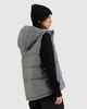 HUFFER LADIES CLASSIC DOWN PUFFER VEST - HERRINGBONE GREY