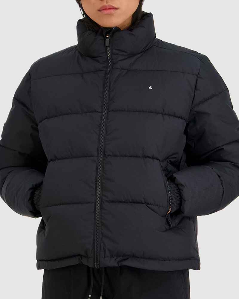 HUFFER LADIES TRACK PUFFER JACKET BLACK WomensTop Sequence Surf