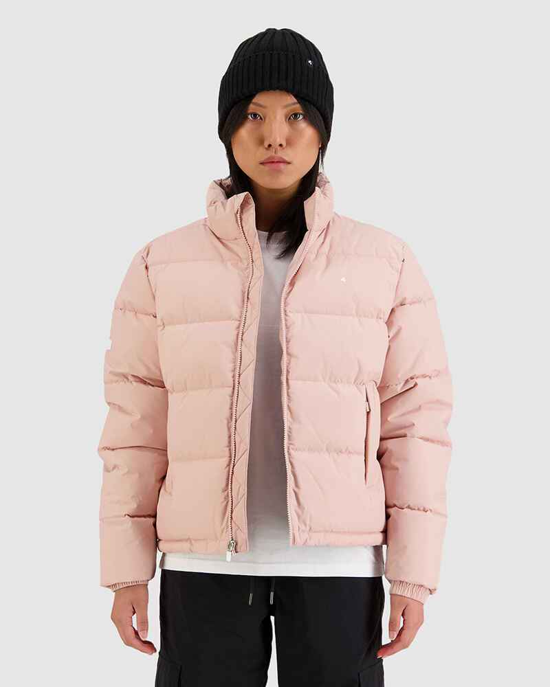 HUFFER LADIES TRACK PUFFER JACKET - DUSKY PINK - Womens-Top : Sequence ...