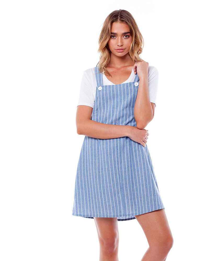 RHYTHM LADIES SANTORINI PINAFORE DRESS - BLUE - Womens-Dresses : Sequence  Surf Shop - RHYTHM S18