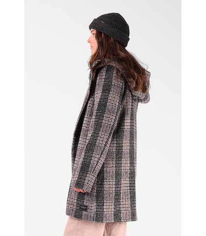 RPM LADIES MILFORD OVERCOAT - BLACK PLAID - Womens-Top : Sequence Surf ...