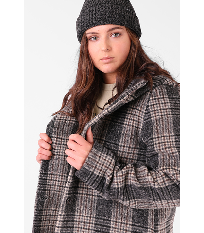 RPM LADIES MILFORD OVERCOAT - BLACK PLAID - Womens-Top : Sequence Surf ...