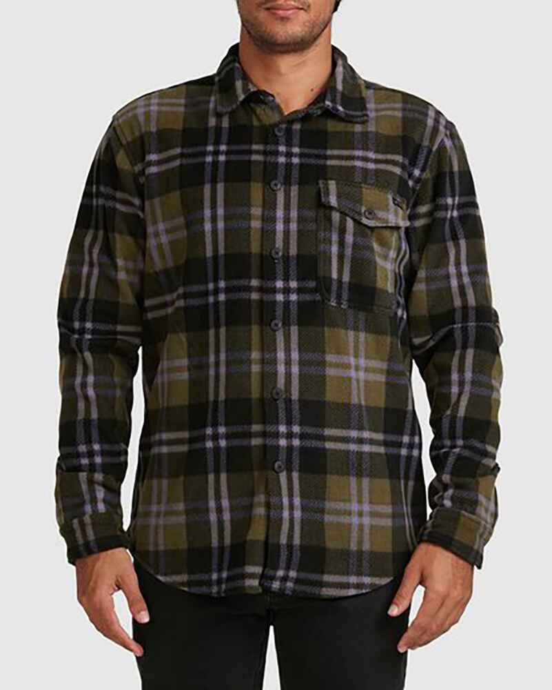 BILLABONG MENS FURNACE L/S FLANNEL SHIRT MILITARY MensTops