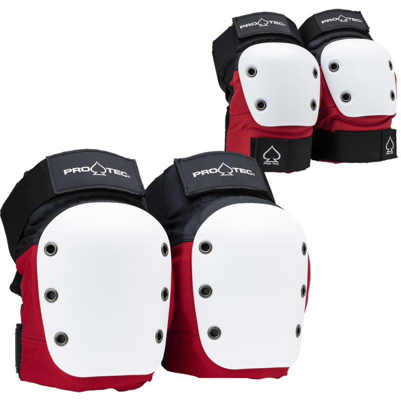 PROTEC STREET KNEE / ELBOW PAD SET RED / WHITE / BLACK Skate