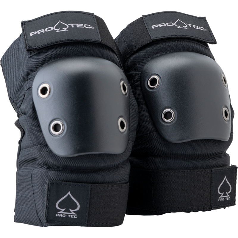 PROTEC STREET KNEE / ELBOW PAD SET OPEN BACK BLACK SkateHelmets