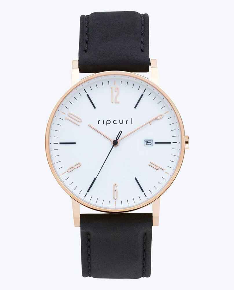 RIPCURL LADIES LATCH ROSE GOLD LEATHER WATCH BLACK Womens Watches Sequence Surf Shop RIP CURL LADIES S21