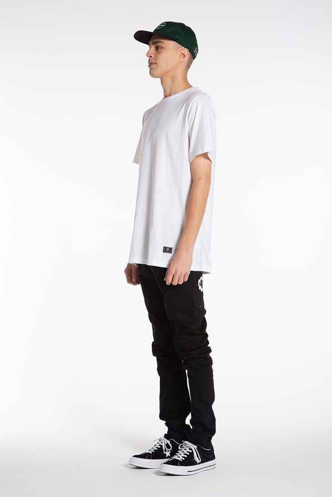 LOWER MENS LEANER JEAN - BLACK / WHITE 