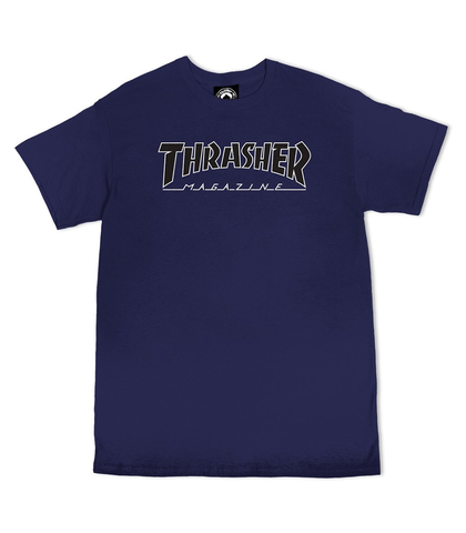 THRASHER OUTLINED TEE - NAVY BLUE