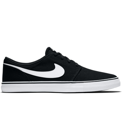 NIKE SB PORTMORE II SOLAR CANVAS SHOE -  BLACK/WHITE