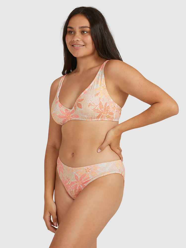ROXY LADY PURE SUNSHINE D CUP UNDERWIRE BIKINI TOP TAPIOCA SUNSHINE