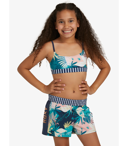 ROXY GIRLS JUST ONE WAVE BOARDSHORT - INDIGO TROPIC STORM