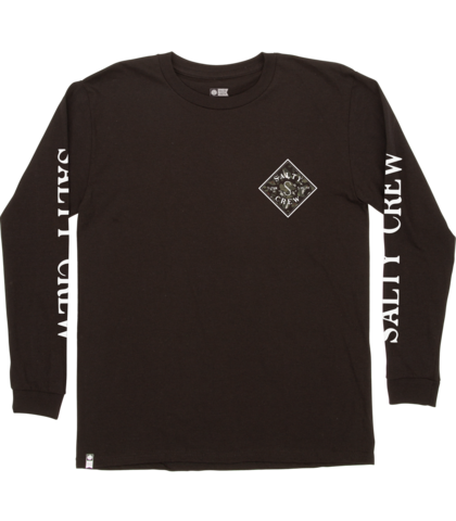SALTY CREW YOUTH TIPPET REFUGE L/S TEE - BLACK