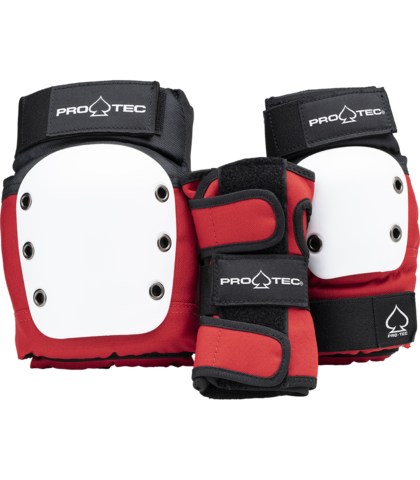 PROTEC YOUTH STREET PAD SET - RED / WHITE / BLACK