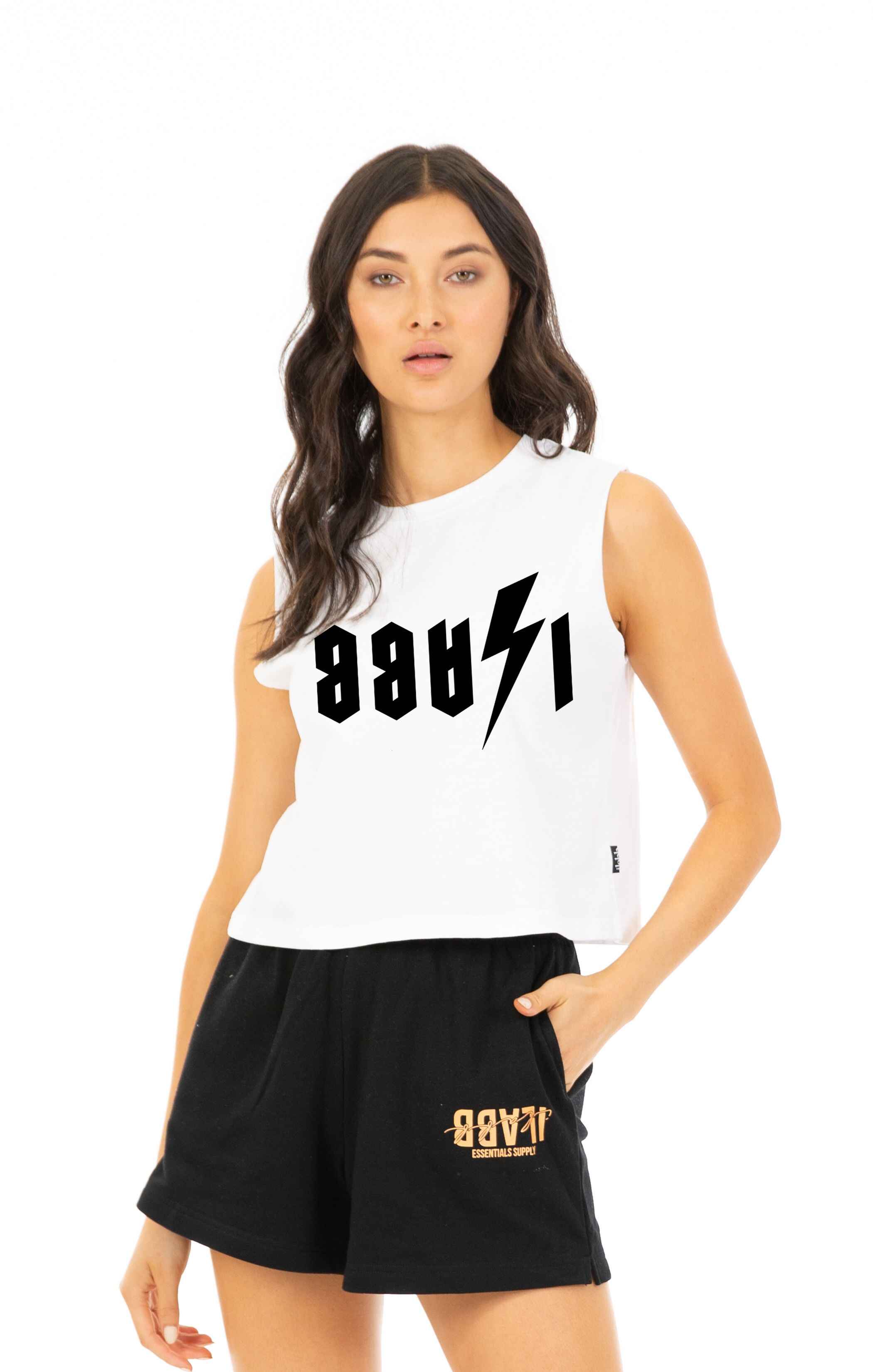 ILABB LADIES CHARM TANK BOLT WHITE WomensTop Sequence Surf