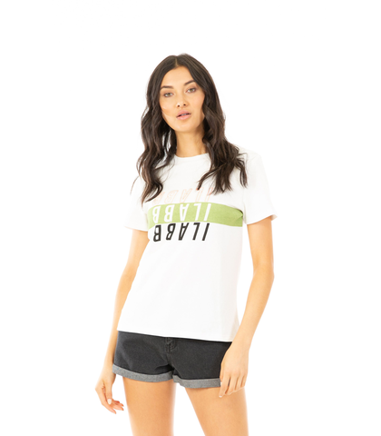 ILABB LADIES BIND TEE - STACK - WHITE