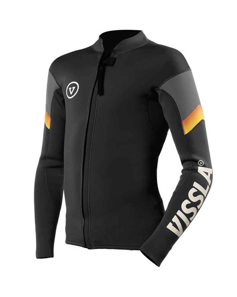 VISSLA BOYS 7 SEAS RADITUDE 2MM FRONT ZIP L/S SURF JACKET - GUNMETAL -  Surf-Boys Wetsuits : Sequence Surf Shop - VISSLA S21