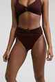 RHYTHM LADIES RING HI HIP BANDED BIKINI PANT - CHOCOLATE