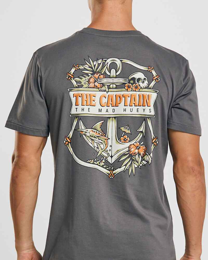 MAD HUEYS TROPIC CAPTAIN TEE - CHARCOAL - Mens-Tops : Sequence Surf