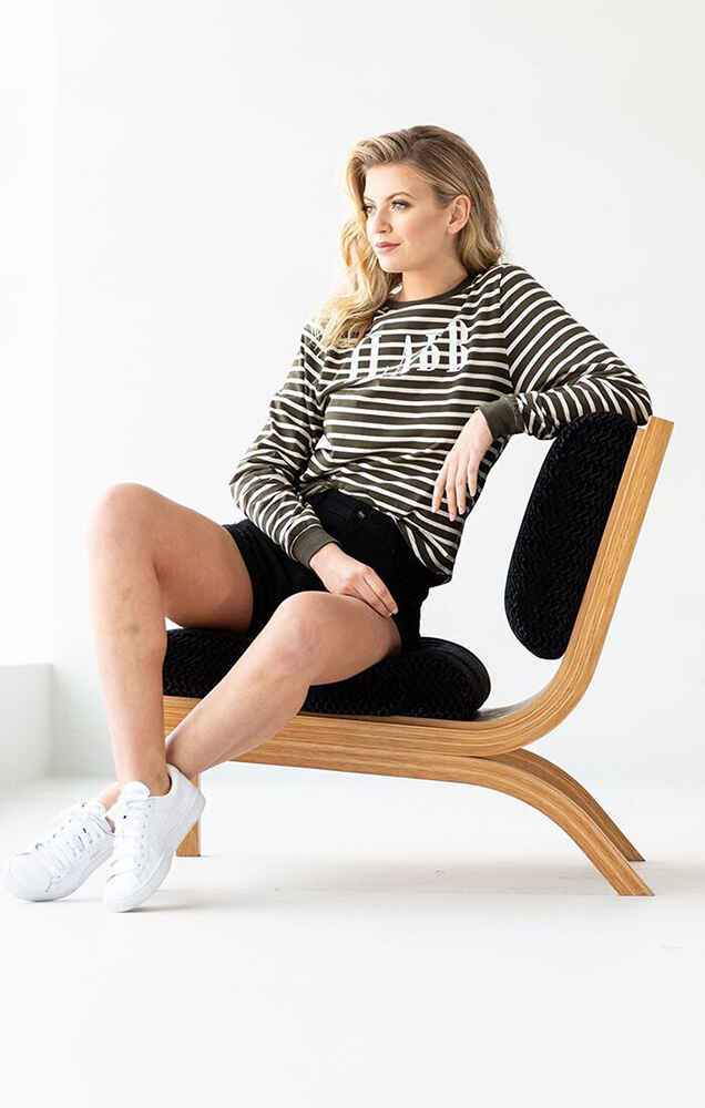 ILABB LADIES LABYRINTH L/S TEE- OLIVE/CREAM - Womens-Top : Sequence ...