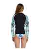 O'NEILL GIRLS BAHIA FRONT ZIP L/S RASH SHIRT - BLACK / ALOHA