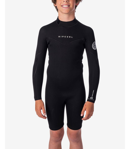 RIPCURL BOYS 2MM DAWN PATROL L/S SPRINGSUIT - BLACK