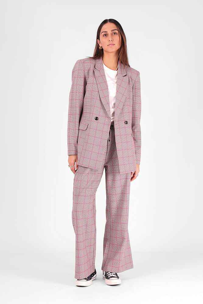 RPM LADIES DEVON BLAZER PINK CHECKS WomensTop Sequence Surf Shop