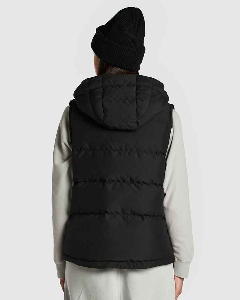 HUFFER LADIES CLASSIC DOWN PUFFER VEST BLACK WomensTop Sequence