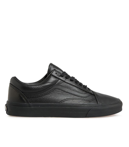 VAN OLD SKOOL SHOE - BLACK / BLACK / LEATHER - Footwear-Shoes ...