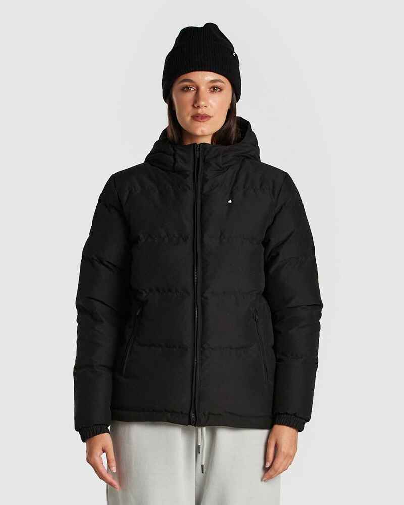 HUFFER LADIES CLASSIC DOWN PUFFER JACKET BLACK WomensTop