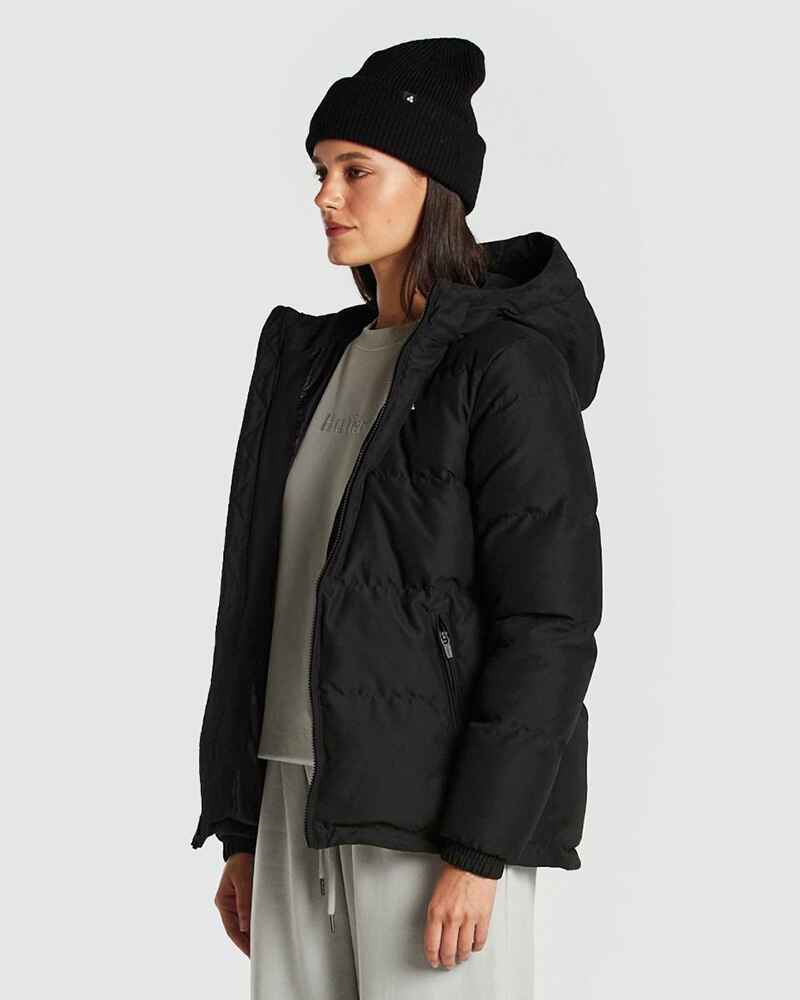 HUFFER LADIES CLASSIC DOWN PUFFER JACKET BLACK WomensTop