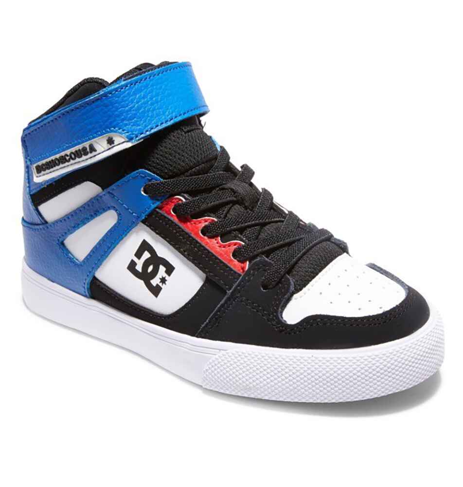 DC BOYS PURE HIGH-TOP SHOE - WHITE / BLACK / RED - Footwear-Shoes ...