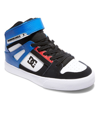 DC BOYS PURE HIGH-TOP SHOE - WHITE / BLACK / RED
