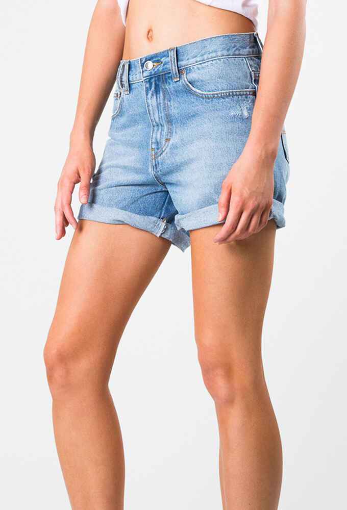 RUSTY LADIES BAE BOYFRIEND DENIM SHORT VINTAGE BLUE WomensBottoms