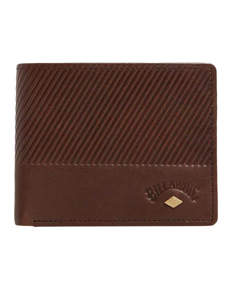 BILLABONG MENS HELSMAN RFID FLIP LEATHER WALLET JAVA BILLABONG