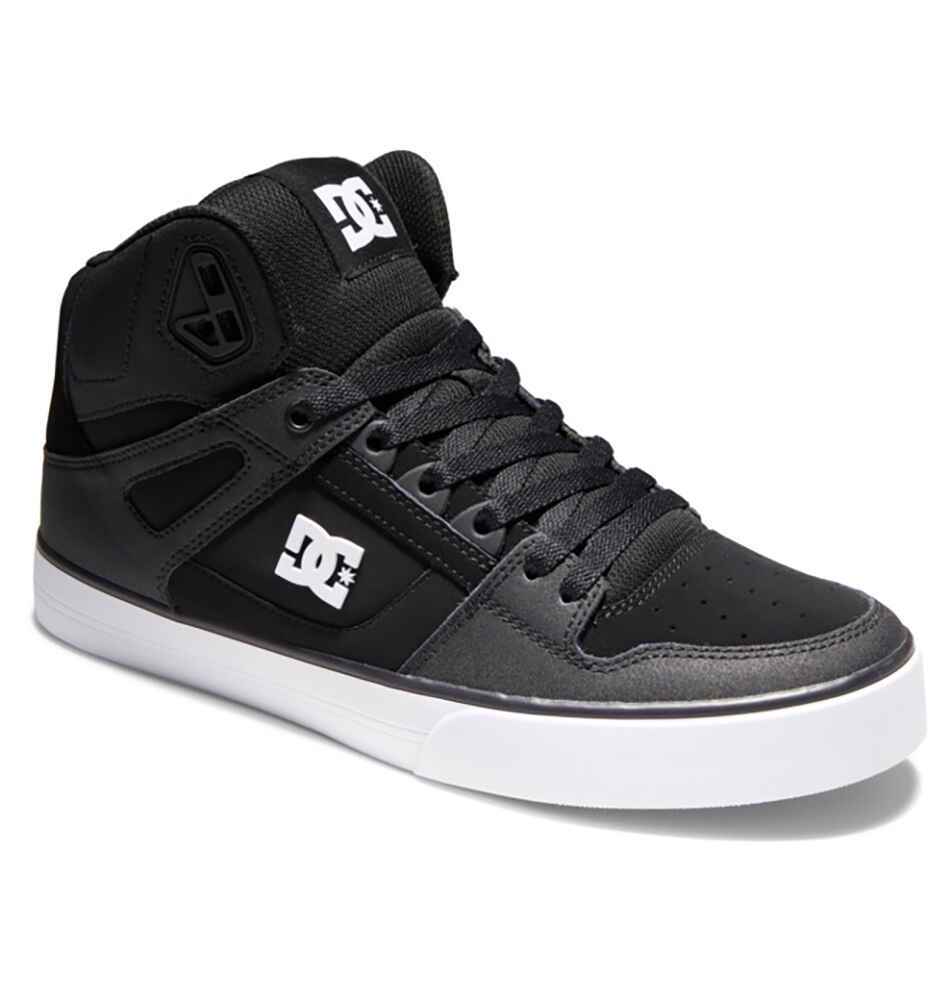 DC PURE HIGH-TOP SHOE - BLACK / BLACK / WHITE - Footwear-Shoes ...
