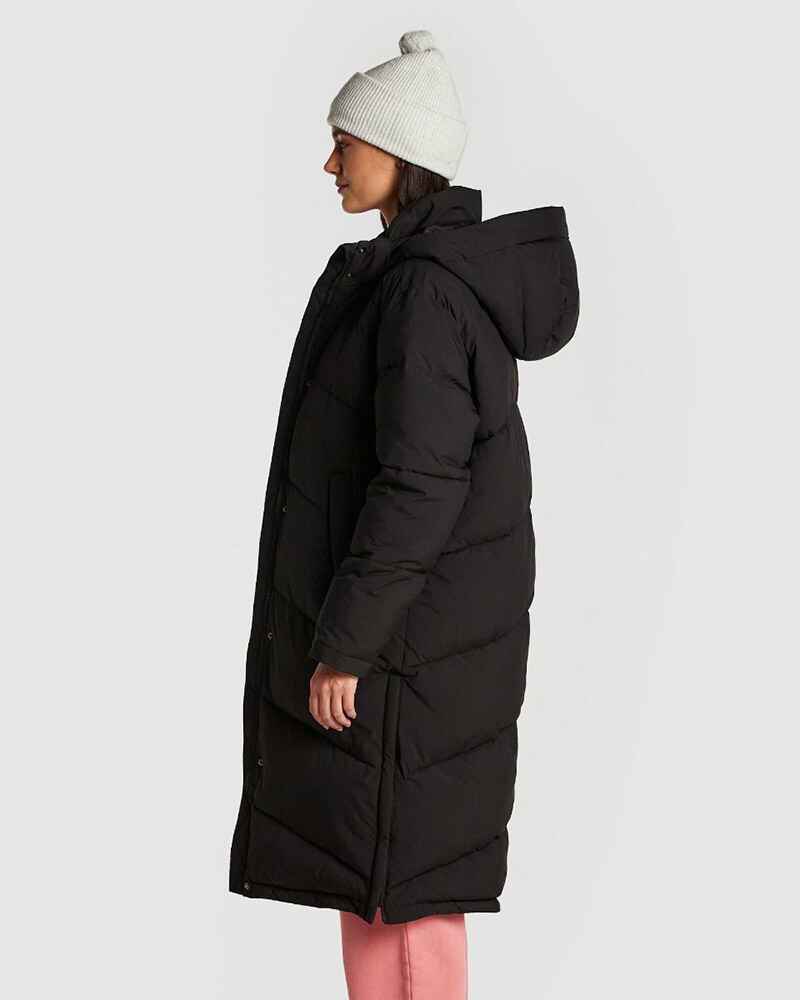 HUFFER LADIES LONGLINE PUFFER JACKET - BLACK - Womens-Top : Sequence Surf  Shop - HUFFER LADIES W22