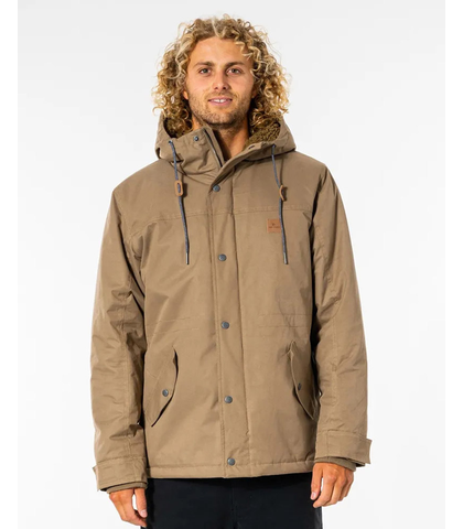 RIPCURL MENS ANTI SERIES EXIT JACKET - MEDIUM BROWN