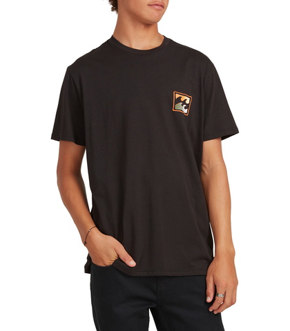 BILLABONG MENS CRAYON WAVE S/S TEE - BLACK