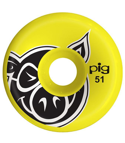 PIG WHEELS- HEAD 51MM YELLOW