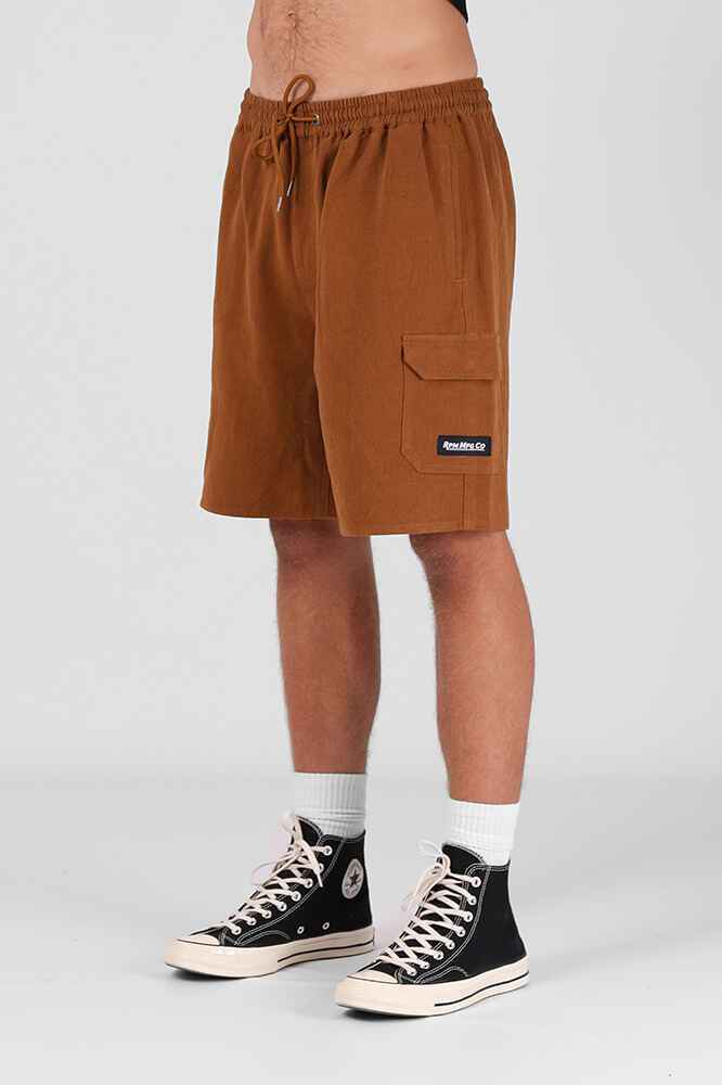 RPM MENS LINEN CARGO SHORTS BRONZE MensBottoms Sequence Surf