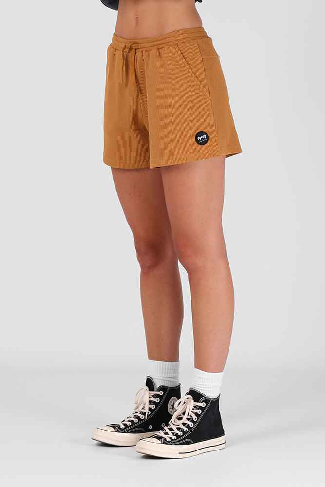 RPM LADIES WAFFLE SHORTS MUSTARD WomensBottoms Sequence Surf