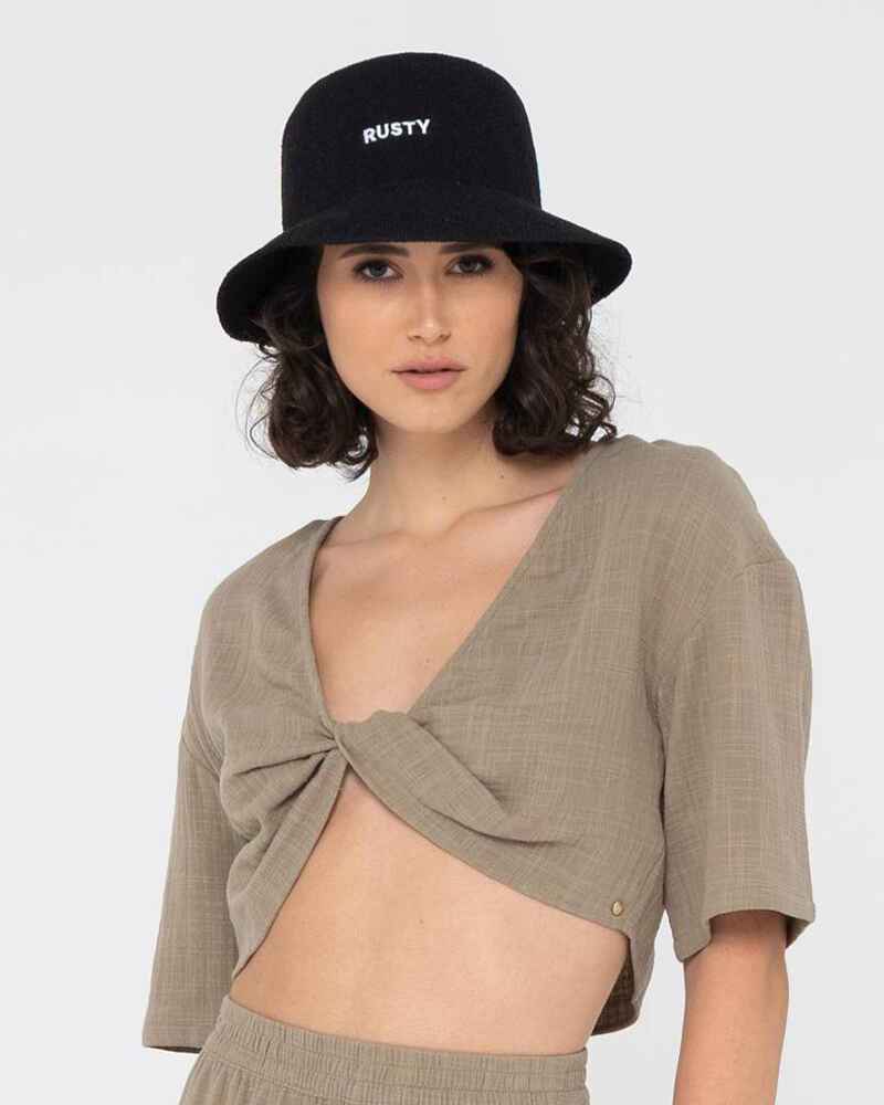 RUSTY LADIES BAILEY BUCKET HAT BLACK WomensAccessories Sequence