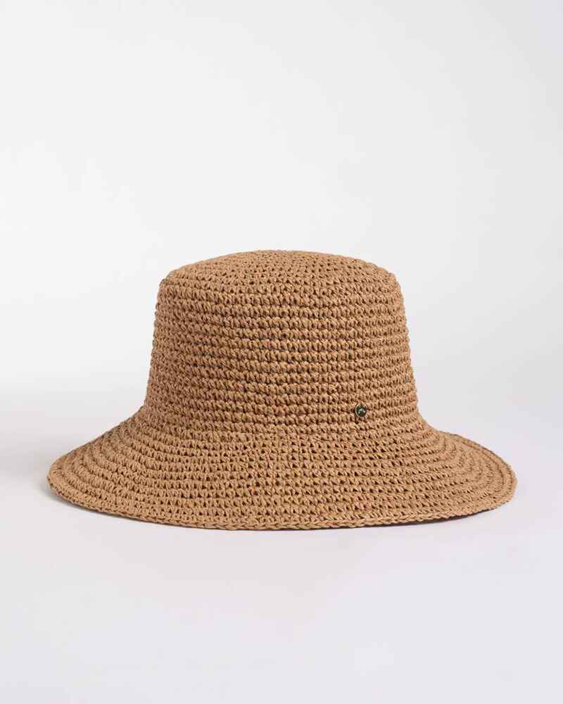 RUSTY LADIES ARIEL STRAW BUCKET HAT CARAMEL WomensAccessories Sequence Surf Shop RUSTY