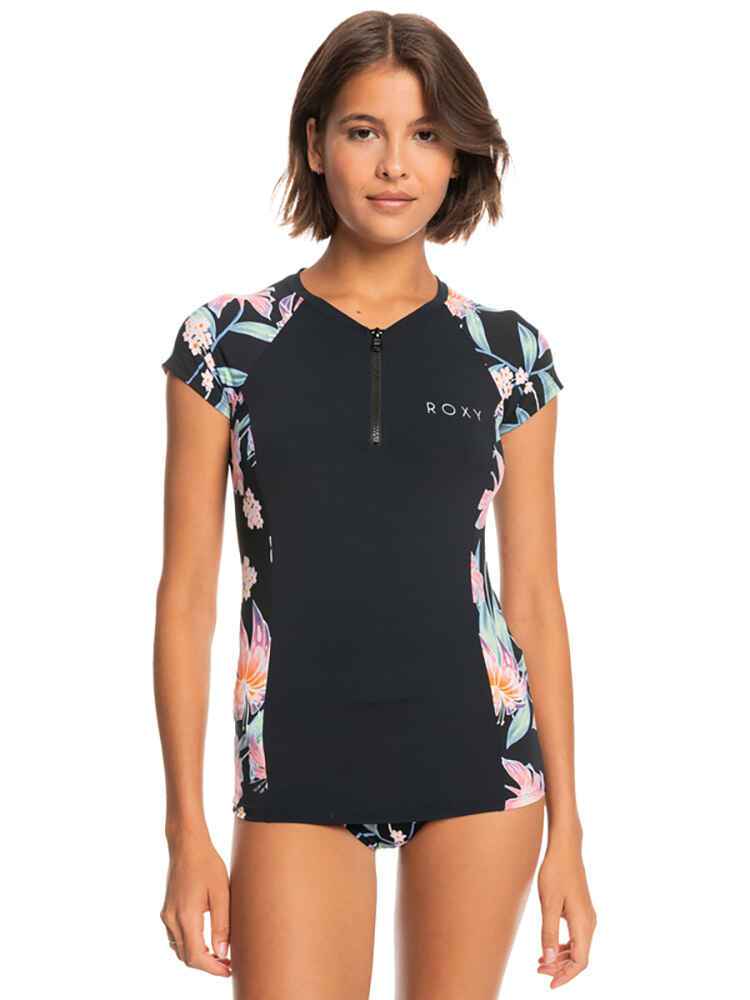ROXY LADIES CAPSLEEVE RASHSHIRT - PARADISE FOUND - Womens-Swimwear ...